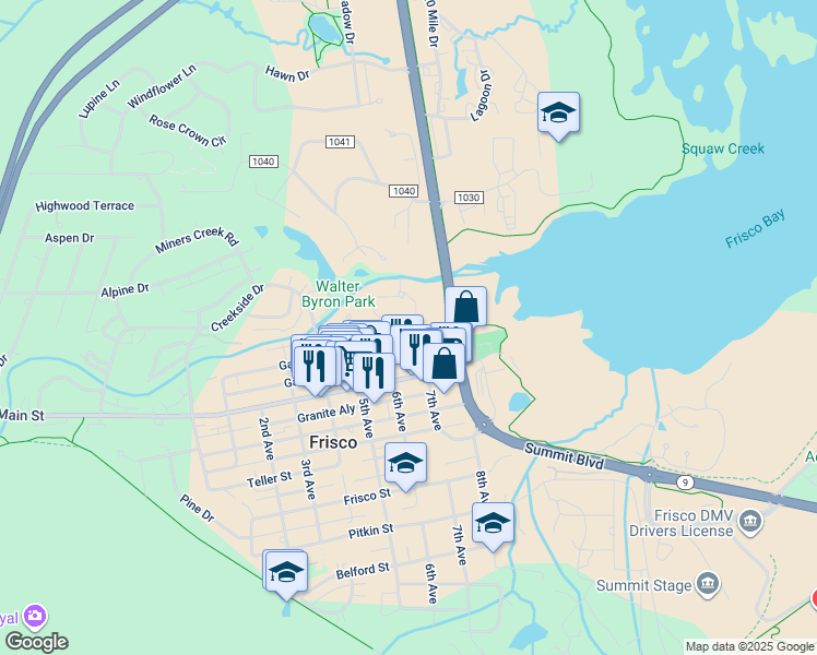 map of restaurants, bars, coffee shops, grocery stores, and more near 601 Galena Street in Dillon