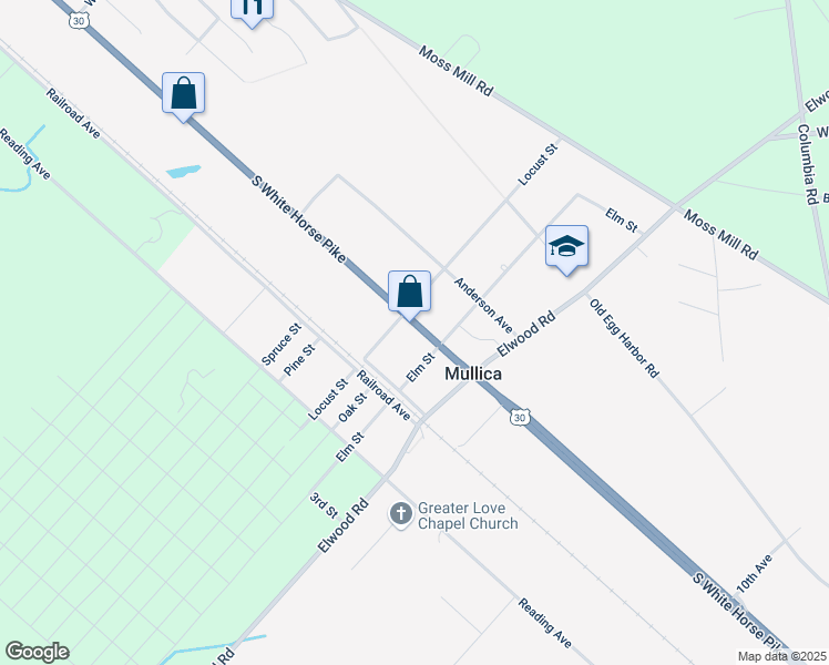 map of restaurants, bars, coffee shops, grocery stores, and more near 4509 South White Horse Pike in Hammonton