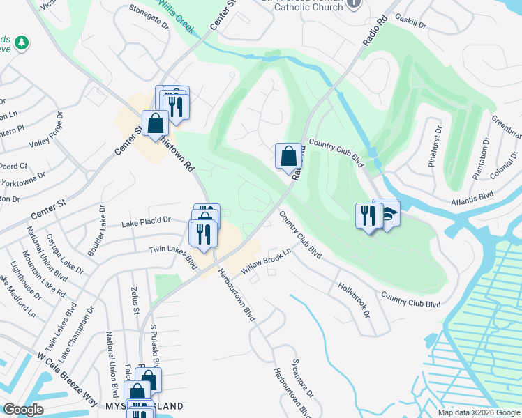 map of restaurants, bars, coffee shops, grocery stores, and more near 7 Tavistock Drive in Ocean County