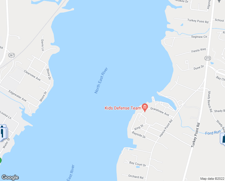 map of restaurants, bars, coffee shops, grocery stores, and more near 114 Grandview Avenue in North East