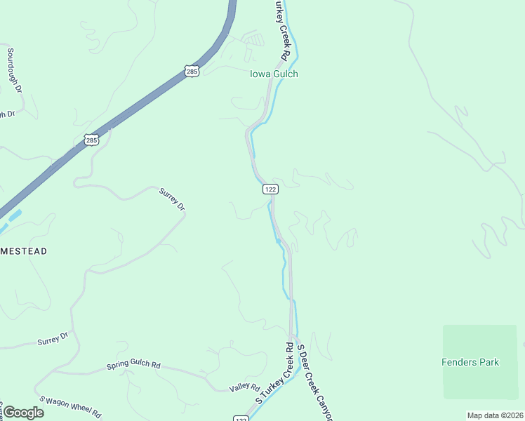 map of restaurants, bars, coffee shops, grocery stores, and more near 7589 South Turkey Creek Road in Morrison