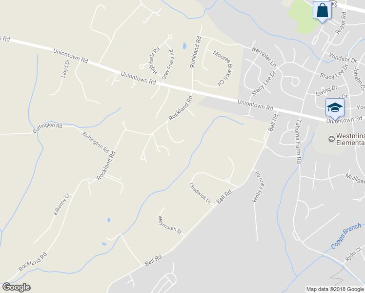 map of restaurants, bars, coffee shops, grocery stores, and more near 47 Rockland Road in Westminster