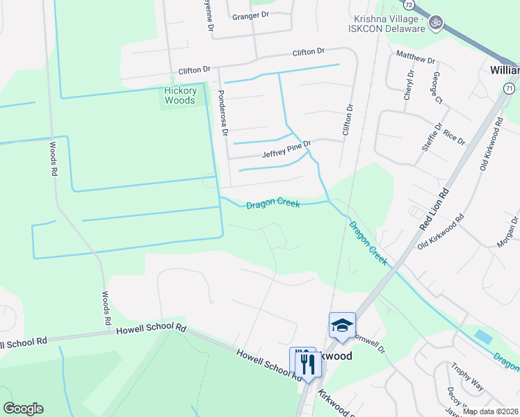 map of restaurants, bars, coffee shops, grocery stores, and more near 917 Sugar Pine Drive in Bear