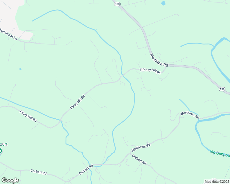 map of restaurants, bars, coffee shops, grocery stores, and more near 1219 East Piney Hill Road in Monkton