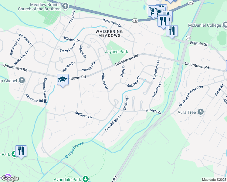 map of restaurants, bars, coffee shops, grocery stores, and more near 595 Rich Mar Street in Westminster