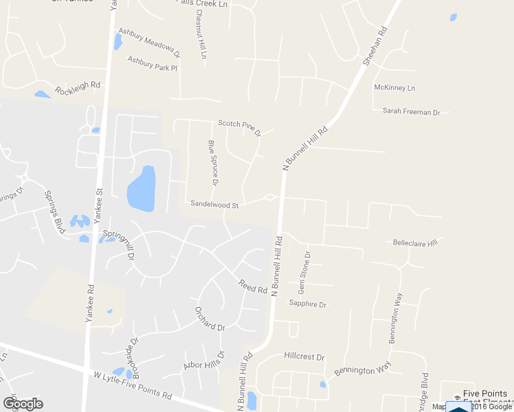 map of restaurants, bars, coffee shops, grocery stores, and more near 21 Sandelwood Street in Springboro