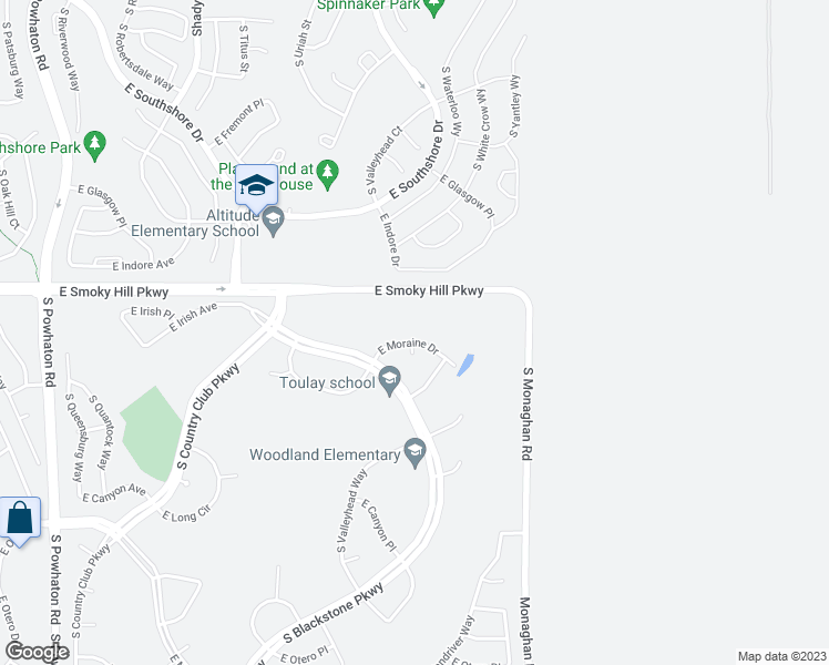 map of restaurants, bars, coffee shops, grocery stores, and more near 27715 East Moraine Drive in Aurora