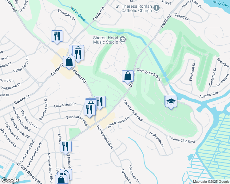 map of restaurants, bars, coffee shops, grocery stores, and more near 37 Tavistock Drive in Little Egg Harbor Township