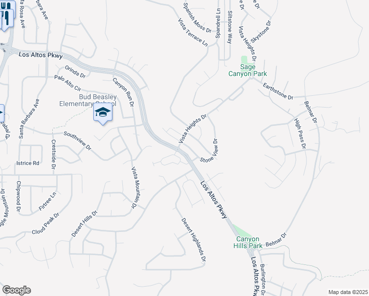 map of restaurants, bars, coffee shops, grocery stores, and more near 2215 Stone View Drive in Sparks