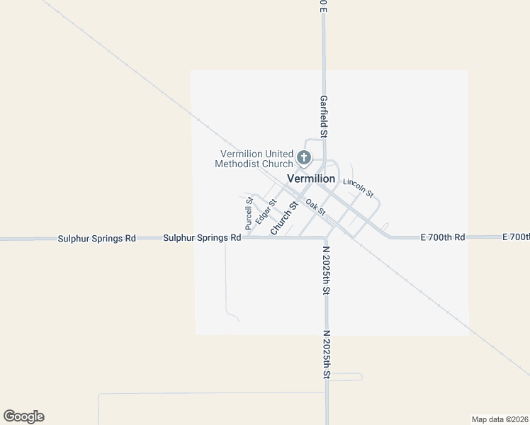 map of restaurants, bars, coffee shops, grocery stores, and more near Edgar Street in Vermilion