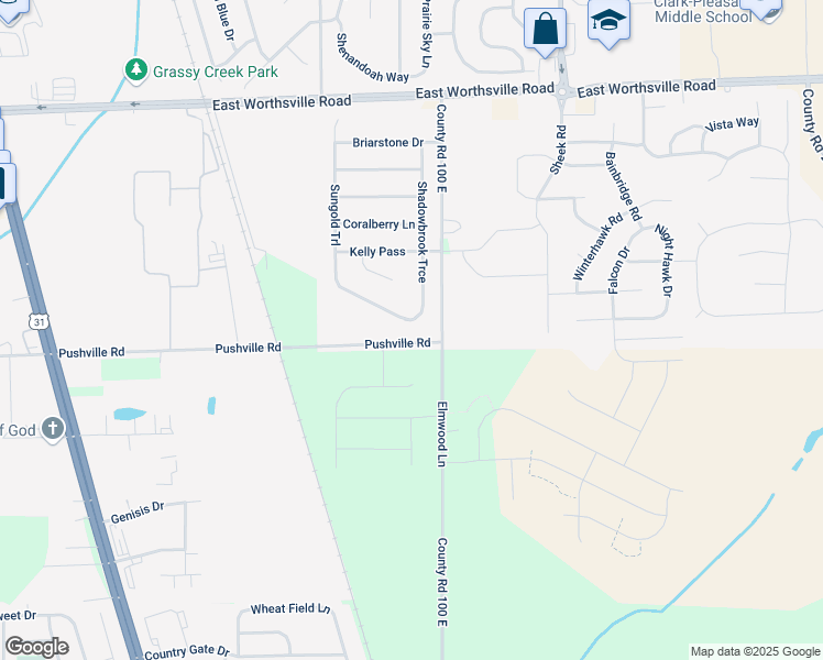 map of restaurants, bars, coffee shops, grocery stores, and more near 2661 Shadowbrook Trace in Greenwood