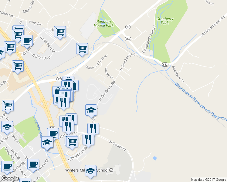map of restaurants, bars, coffee shops, grocery stores, and more near 226 Alymer Court in Westminster