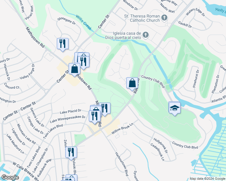 map of restaurants, bars, coffee shops, grocery stores, and more near 96 Tavistock Drive in Little Egg Harbor Township