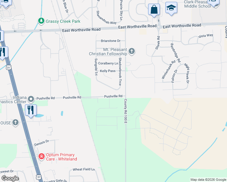 map of restaurants, bars, coffee shops, grocery stores, and more near 873 Star Flower Trace in Greenwood