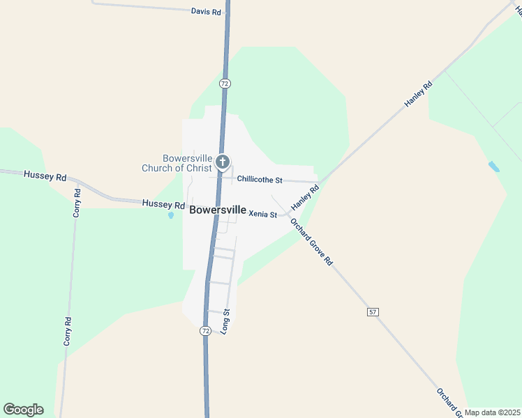 map of restaurants, bars, coffee shops, grocery stores, and more near in Bowersville