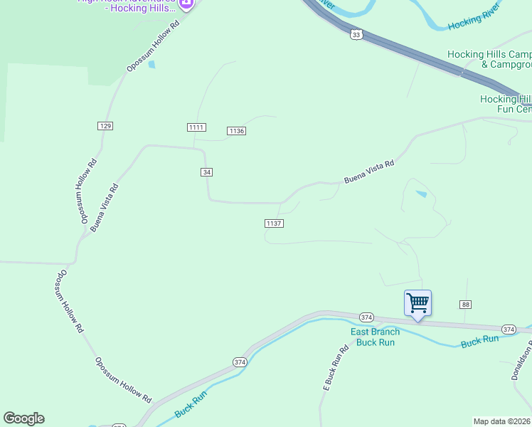 map of restaurants, bars, coffee shops, grocery stores, and more near 25685 Buena Vista Road in Rockbridge