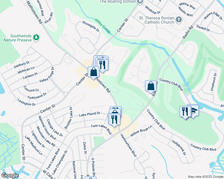 map of restaurants, bars, coffee shops, grocery stores, and more near 12 Scotch Pine Drive in Little Egg Harbor Township