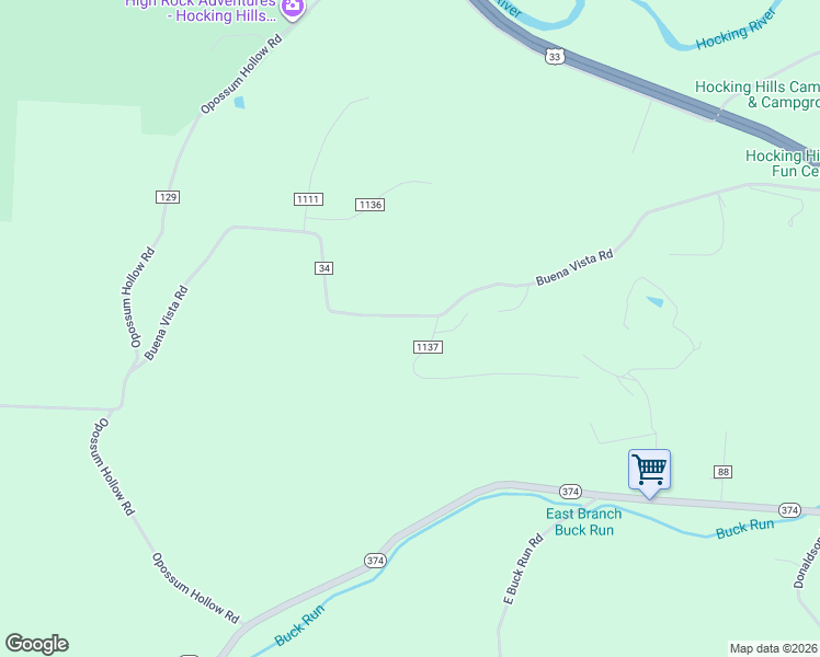 map of restaurants, bars, coffee shops, grocery stores, and more near 25685 Buena Vista Road in Rockbridge