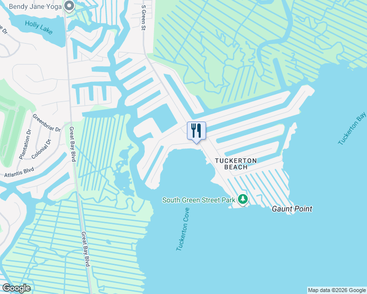 map of restaurants, bars, coffee shops, grocery stores, and more near 113 Parker Rd in Tuckerton
