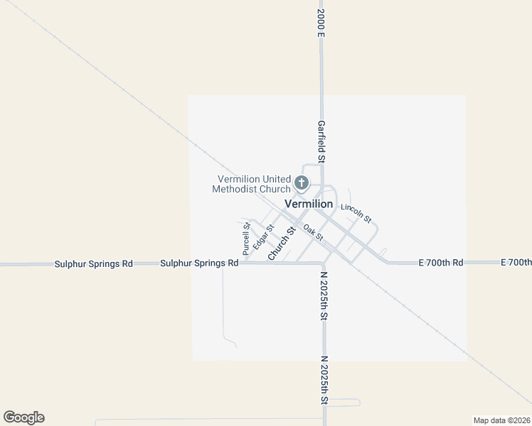 map of restaurants, bars, coffee shops, grocery stores, and more near Edgar Street in Vermilion