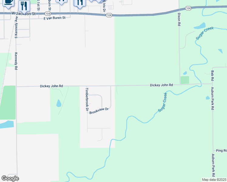map of restaurants, bars, coffee shops, grocery stores, and more near Woodland Trail Drive in Auburn