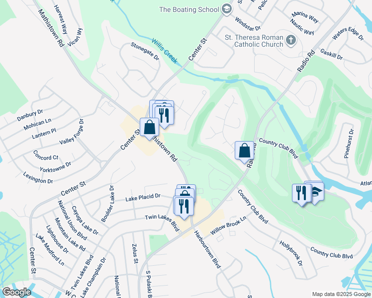 map of restaurants, bars, coffee shops, grocery stores, and more near 98 Scotch Pine Drive in Ocean County