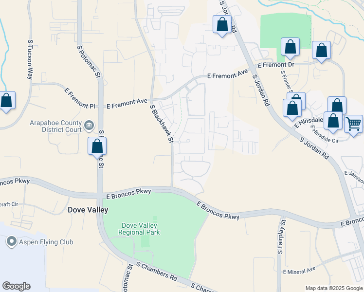 map of restaurants, bars, coffee shops, grocery stores, and more near 7440 South Blackhawk Street in Englewood