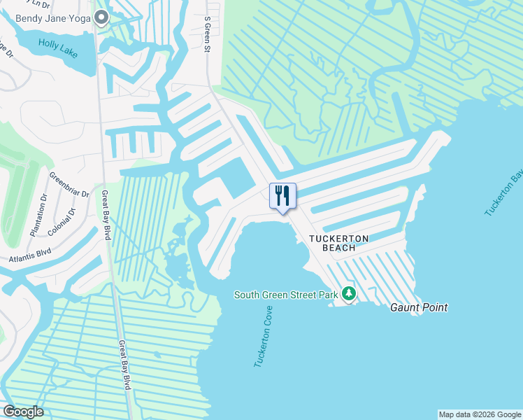 map of restaurants, bars, coffee shops, grocery stores, and more near 113 Parker Road in Tuckerton