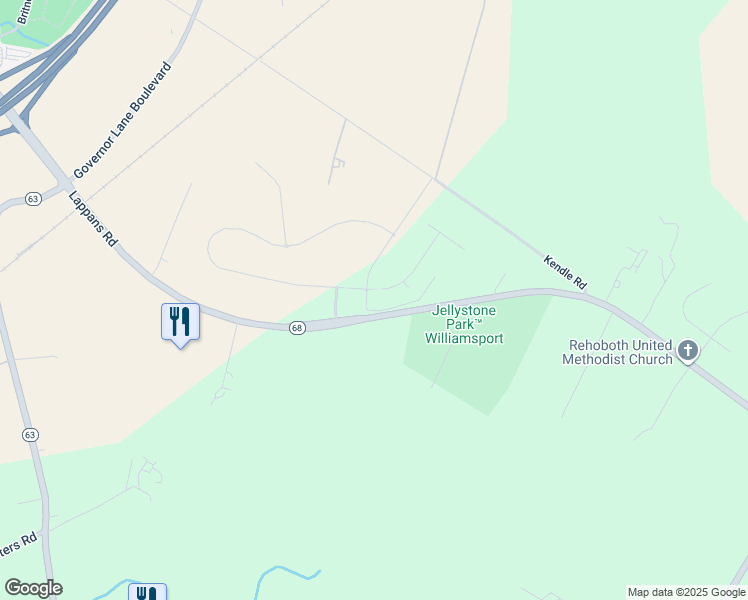 map of restaurants, bars, coffee shops, grocery stores, and more near 13405 John Martin Drive in Williamsport