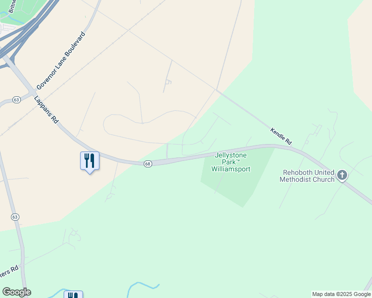 map of restaurants, bars, coffee shops, grocery stores, and more near 13405 John Martin Drive in Williamsport
