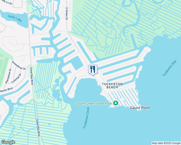 map of restaurants, bars, coffee shops, grocery stores, and more near 319 Kingfisher Road in Tuckerton