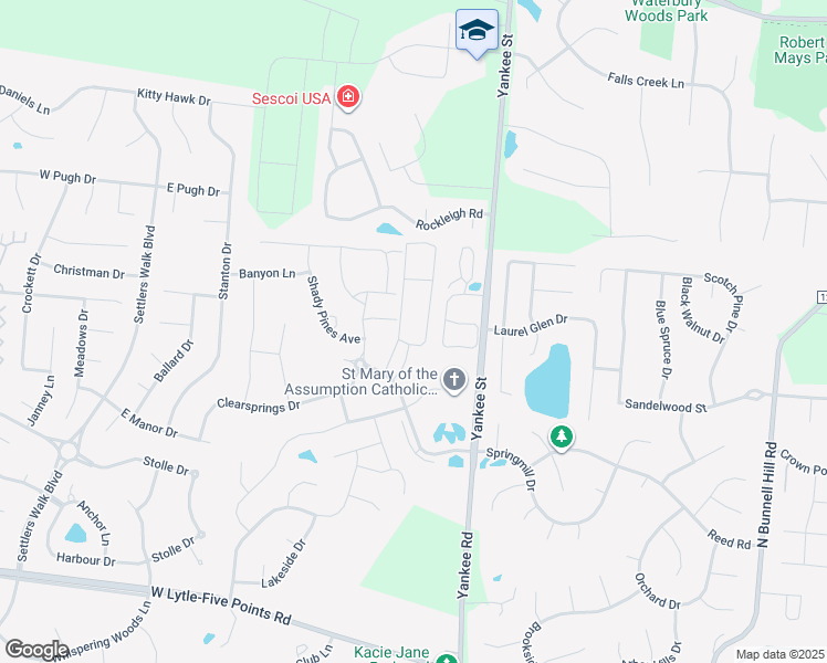 map of restaurants, bars, coffee shops, grocery stores, and more near 13 Falls Boulevard in Springboro