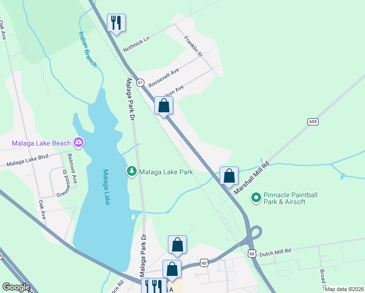map of restaurants, bars, coffee shops, grocery stores, and more near 981 Delsea Drive in Franklin