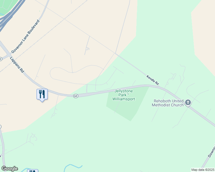map of restaurants, bars, coffee shops, grocery stores, and more near 13421 John Martin Drive in Williamsport