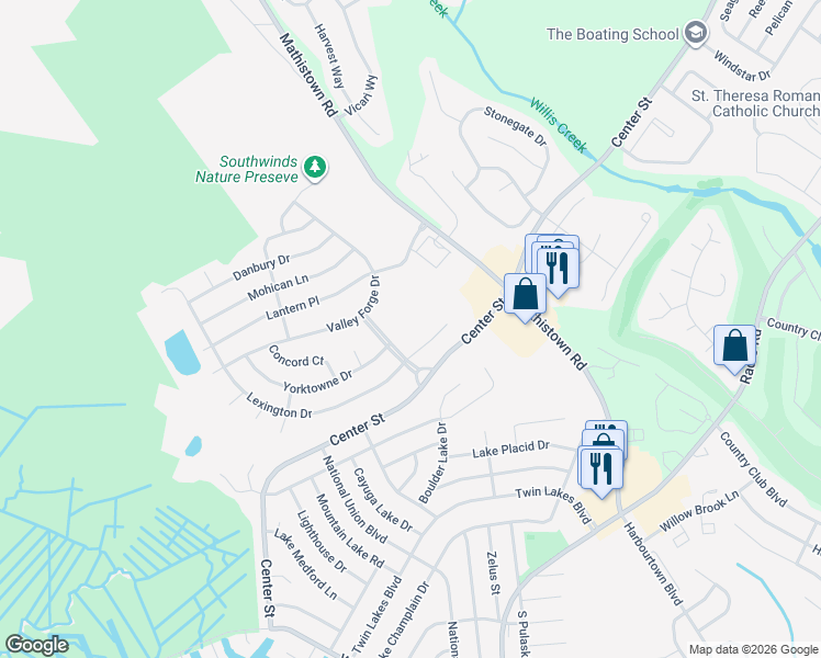 map of restaurants, bars, coffee shops, grocery stores, and more near 204 Shenandoah Drive in Little Egg Harbor Township