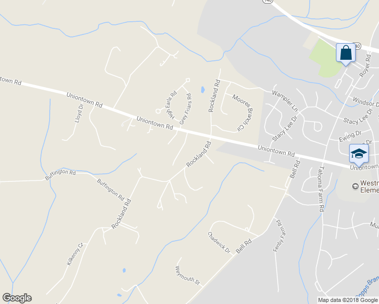 map of restaurants, bars, coffee shops, grocery stores, and more near 1205 Uniontown Road in Westminster