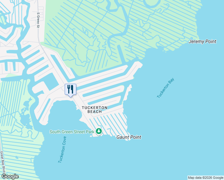 map of restaurants, bars, coffee shops, grocery stores, and more near 167 Flamingo Road in Tuckerton