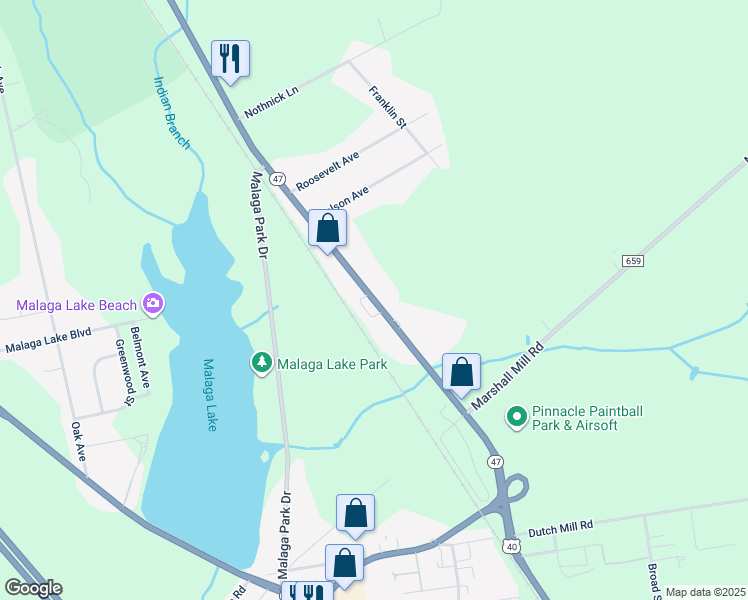 map of restaurants, bars, coffee shops, grocery stores, and more near 978 Delsea Drive in Franklin