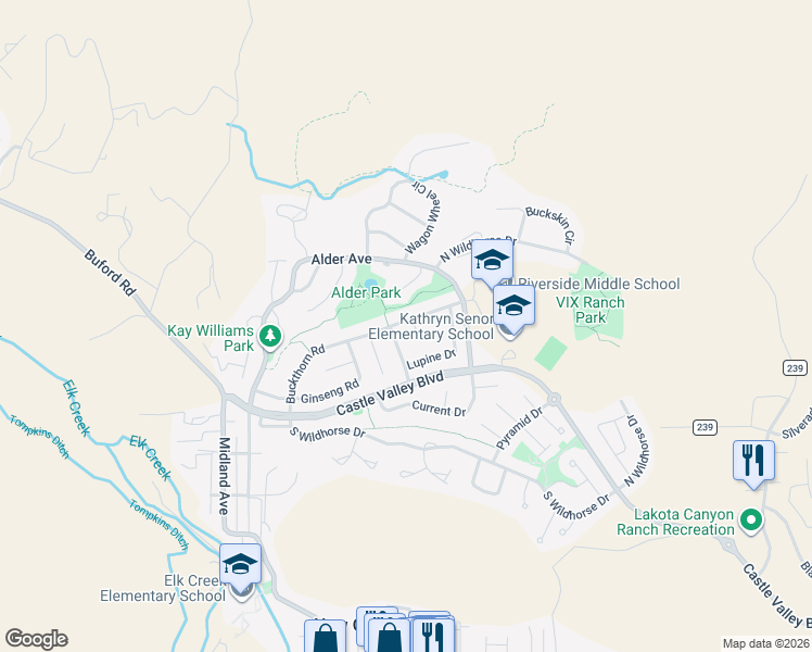 map of restaurants, bars, coffee shops, grocery stores, and more near 303 Buckthorn Road in New Castle