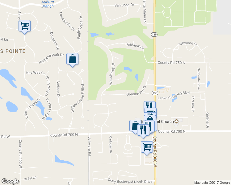 map of restaurants, bars, coffee shops, grocery stores, and more near 3230 Greensview Drive in Greenwood