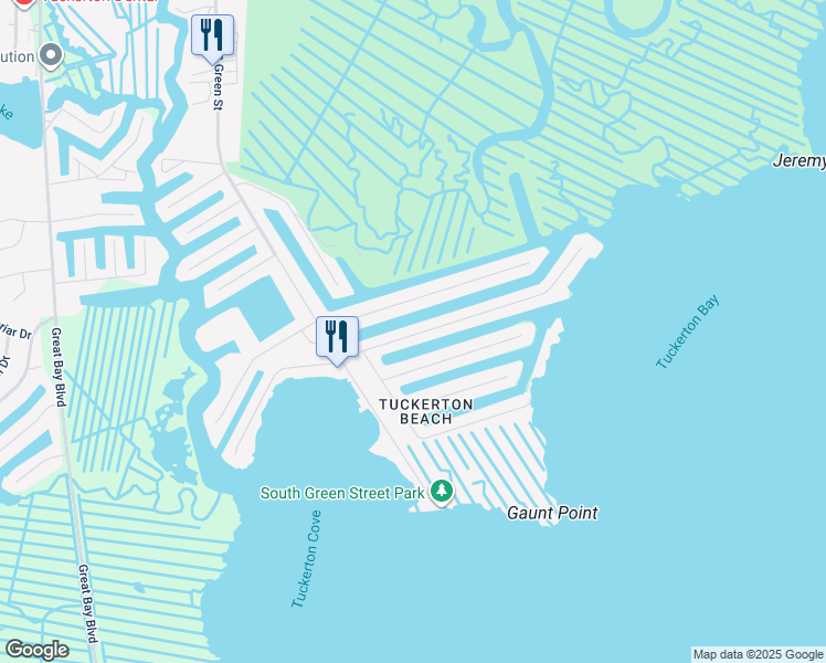 map of restaurants, bars, coffee shops, grocery stores, and more near 298 Heron Road in Tuckerton