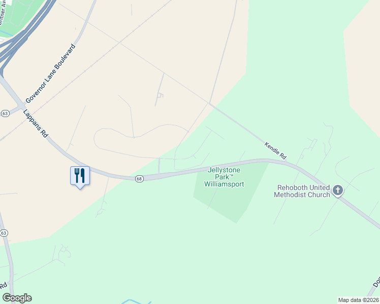 map of restaurants, bars, coffee shops, grocery stores, and more near 13420 John Martin Drive in Williamsport