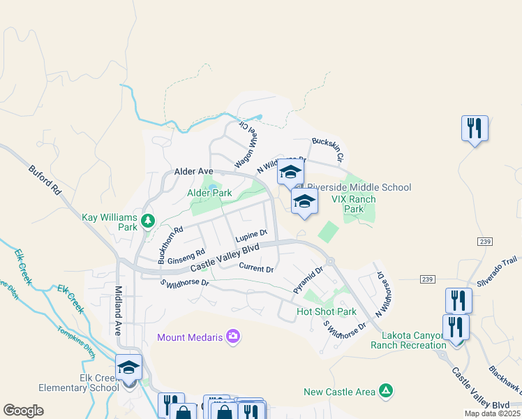 map of restaurants, bars, coffee shops, grocery stores, and more near 340 Buckthorn Road in New Castle