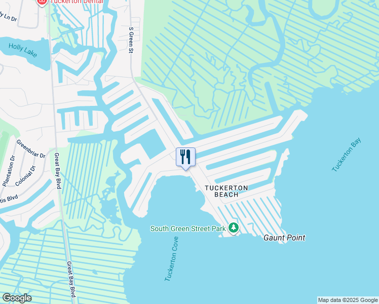 map of restaurants, bars, coffee shops, grocery stores, and more near 319 Kingfisher Road in Tuckerton