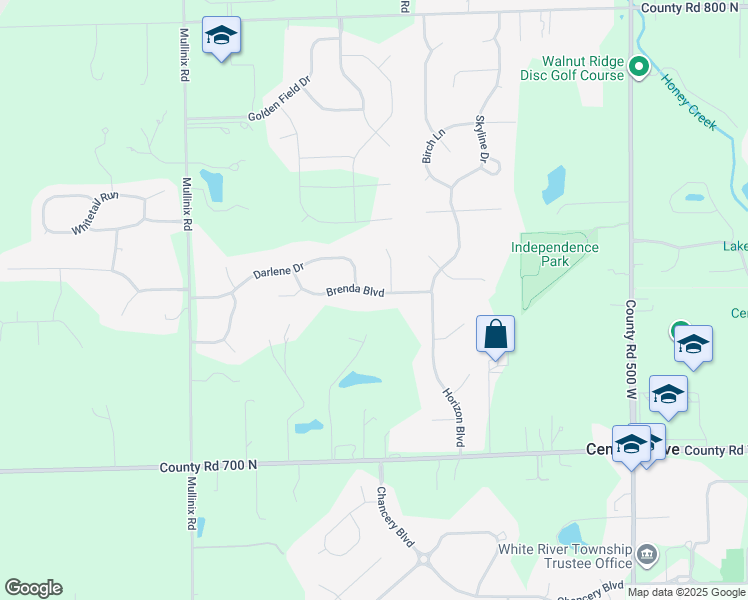 map of restaurants, bars, coffee shops, grocery stores, and more near 5577 Brenda Boulevard in Greenwood