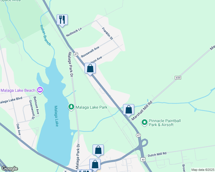 map of restaurants, bars, coffee shops, grocery stores, and more near 978 Delsea Drive in Franklin