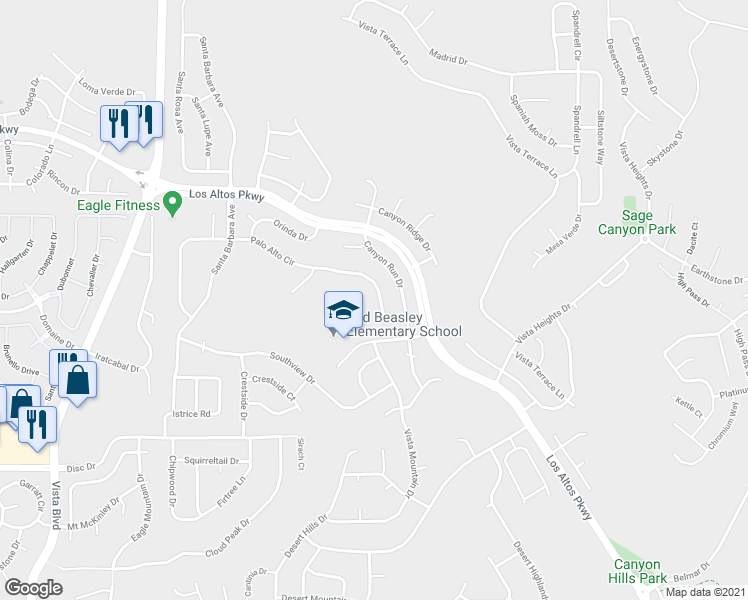 map of restaurants, bars, coffee shops, grocery stores, and more near 5236 Palo Alto Circle in Sparks