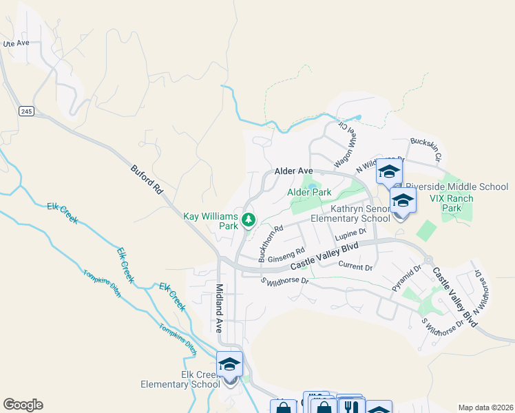 map of restaurants, bars, coffee shops, grocery stores, and more near 720 Oak Court in New Castle