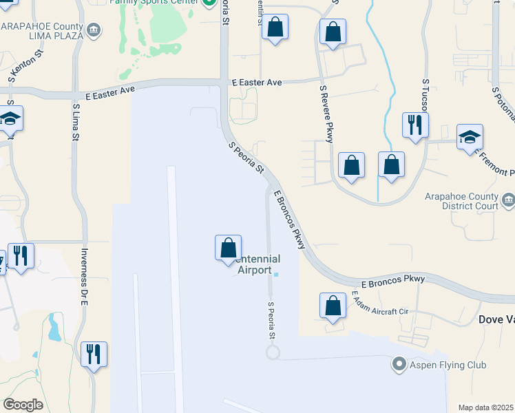 map of restaurants, bars, coffee shops, grocery stores, and more near 7405 South Peoria Street in Englewood
