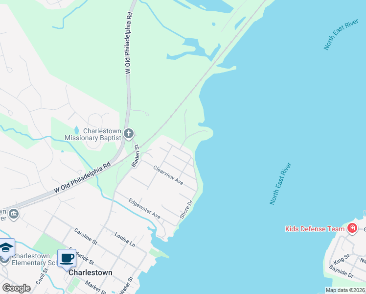 map of restaurants, bars, coffee shops, grocery stores, and more near 168 Bridgewood Avenue in North East